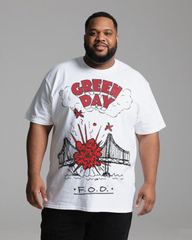 Men's White Oversized T-Shirt – Lightweight Summer Graphic Tee, Breathable Cotton Loose Fit (Plus Size)