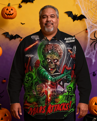 Men's Halloween Mars Nostalgic Anime Full Printing Long Sleeve Shirt