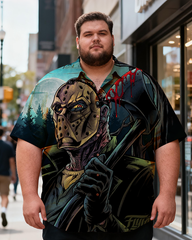 Men's Eyes-Catching Horror Movies Printing Short Sleeve Shirt