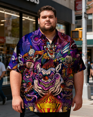 Men's Clown Horror Movies Printing Short Sleeve Shirt