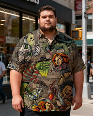 Men's Halloween Movie Horror Printing Short Sleeve Shirt