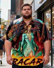 Men's Halloween Dragon Beauty Costume Printing Short Sleeve Shirt