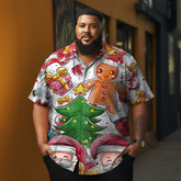 Men's Christmas party printed Plus Size Short Sleeve Shirt
