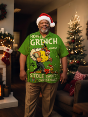 Men's Christmas Muscle Men Stole Full Printing Short Sleeve Shirt