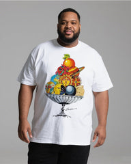 Plus Size Cotton T-Shirt Summer Casual Short Sleeve Printed Tee