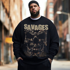 The retro skull Men's Plus Size Sweatshirt