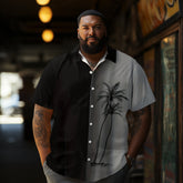 Coconut Gradient Color Printed Casual Men's Plus Size Short Sleeve Shirt