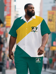 Big & Tall Hawaiian Athletic Sea Breeze Shirt and Shorts Outfit