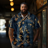 Tropical flowers Printed Casual Men's Plus Size Short Sleeve Shirt