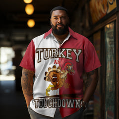Thanksgiving Funny Turkey Men's Plus Size Short Sleeve Shirt
