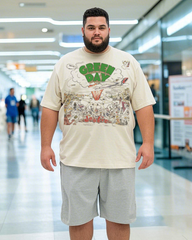 Plus Size Summer Casual Printed 100% Cotton T-Shirt