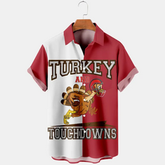 Thanksgiving Funny Turkey Men's Plus Size Short Sleeve Shirt