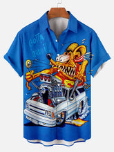 Car Anime Series printed Plus Size Short Sleeve Shirt