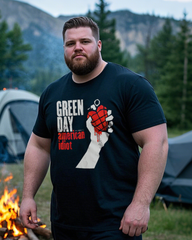 Men's Oversized Graphic T-Shirt 100% Soft Cotton Summer T-Shirt | Plus Size Casual V-Neck Top