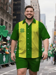 Men's XL Abstract St. Patrick's Day Design Short Sleeve Shirt and Shorts