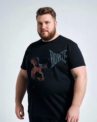 Summer Black Casual Short-Sleeve Printed T-Shirt (100% Breathable Cotton, Plus Size