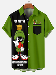 Men's Christmas Cartoon illustration printed Plus Size Short Sleeve Shirt