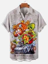 Car Anime Series printed Plus Size Short Sleeve Shirt