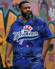 Big & Tall Hawaiian Athletic Sea Breeze Shirt and Shorts Outfit