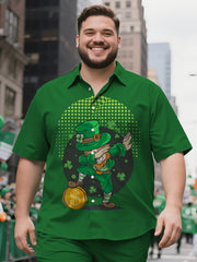 Big Men's Simplified Celtic Knot Print Short Sleeve Shirt and Shorts
