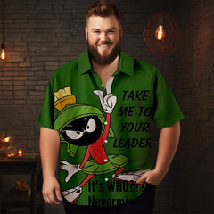 Men's Christmas Cartoon printed Plus Size Short Sleeve Shirt