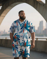 Men's Airy Tropical Sportswear Short-Sleeve Kit