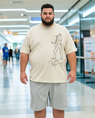 Plus Size Cotton T-Shirt Summer Casual Short Sleeve Printed Tee