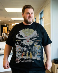 Breathable Plus Size T-Shirt - Flowy Loose Fit Cotton Top with Trendy Prints for Summer