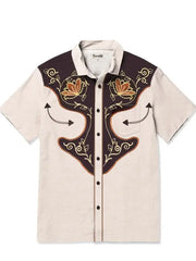 Men's Be a Good Cowboy Print Plus Size Short Sleeve Shirt