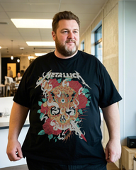 Men's Black Oversized T-Shirt – Lightweight Summer Graphic Tee, Breathable Cotton Loose Fit (Plus Size)