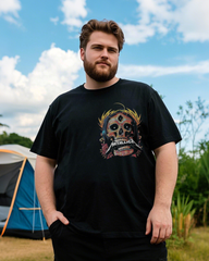 Men's Black Cotton T-Shirt – Relaxed Fit, Regular Sleeve, Summer Basic Tee1