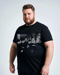 Large size summer casual comfortable printed 100% pure cotton T-shirt