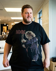 Summer Black Casual Short-Sleeve Printed T-Shirt (100% Breathable Cotton, Plus Size