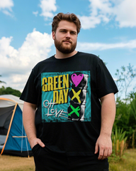 Summer Black Casual Short-Sleeve Printed T-Shirt (100% Breathable Cotton, Plus Size