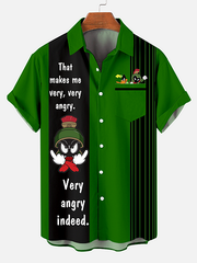 Men's Christmas Cartoon stripes illustration printed Plus Size Short Sleeve Shirt