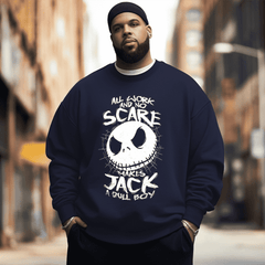 Halloween Jack Skellington zombie Men's Plus Size Sweatshirt