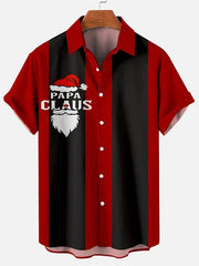 Men's Christmas Cartoon printed Plus Size Short Sleeve Shirt