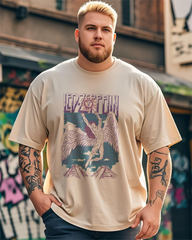 Large size summer casual comfortable printed 100% pure cotton T-shirt