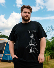 Men's Oversized Black Cotton T-Shirt – Breathable Summer Essential Tee