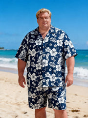 Gentlemen's Extended Size Surf & Sand Short Sleeve Shirt with Pocket