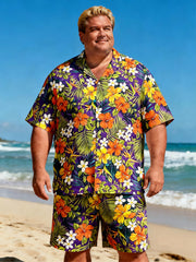Men's Unrestricted Fit Island Floral Short Sleeve Shirt with Utility Pocket