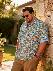 Men's Roomy Sandy Toes Short Sleeve Shirt with Chest Pocket