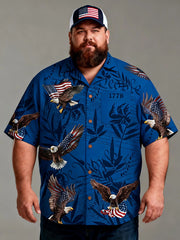 Men's Big & Tall USA Stars and Stripes Short Sleeve Shirt with Pocket