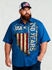 Men's Big & Tall USA Eagle Print Short Sleeve Shirt with Pocket