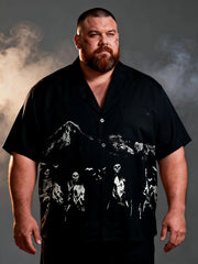 Men's Plus Size Fashion Halloween Print Short Sleeve Shirt