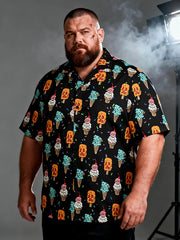 Men's Plus Size Classic Halloween Graphic Short Sleeve Shirt
