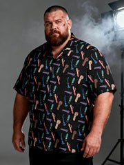 Men's Plus Size Stylish Halloween Short Sleeve Shirt