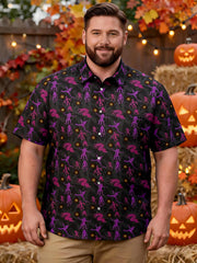 Men's Plus Size Hot Halloween Casual Short Sleeve Shirt