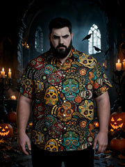 Men's Plus Size Classic Halloween Fashion Short Sleeve Shirt
