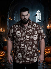 Men's Plus Size Hot Halloween Party Short Sleeve Shirt
